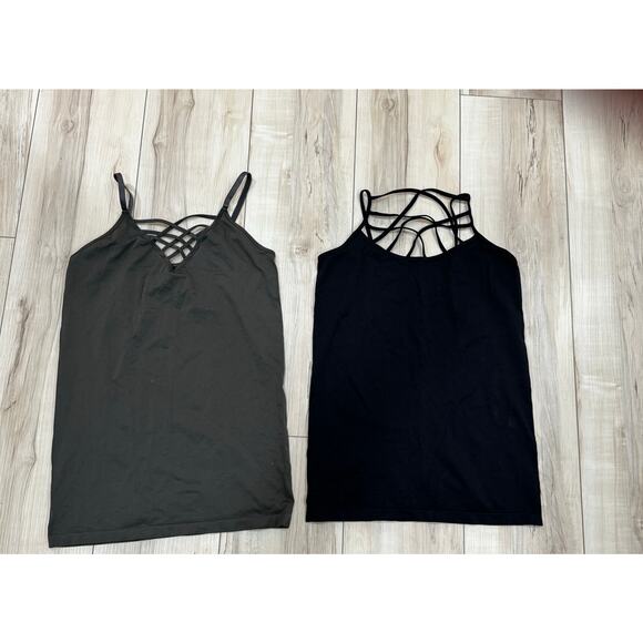 Women's Layering Stretch Slimming Tank Top Zenana Outfitters 2X 3X Black Gray - Picture 1 of 4